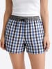 Luca David Pyjama-Shorts Olden Glory in Blau/Schwarz/Weiss