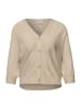 Street One V-Neck Button Up Cardigan in Cotton Beige Mel.