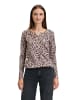 BETTY & CO Casual-Shirt mit Gummizug in Black/Taupe