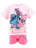 Disney 2tlg.Outfit T-Shirt & Shorts Disney Stitch & Angel in Rosa