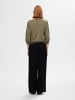 SELECTED FEMME Bluse locker geschnitten Rundhalsausschnitt in Olive