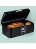 relaxdays Brotkasten in Schwarz – (B)30 x (H)16,5 x (T)19 cm