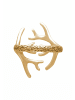 Gemshine Ringe Alpin Elch Geweih Größenverstellbar in gold coloured