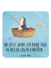 Mr. & Mrs. Panda Glasuntersetzer Pinguin Angelboot mit Spruch in Eisblau
