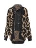 NAEMI Damen Strickjacke in Beige Schwarz