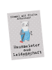 Mr. & Mrs. Panda Wanddeko Hausmeister Leidenschaft mit Spruch in Grau Pastell