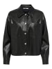 ONLY Kurze Kunstleder Jacke Shacket Übergangs Hemd PU Coated ONLCAMILA in Schwarz-2