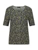GOLDNER Kurzgröße:  Shirt Shirt in marine / grün / gemustert