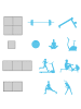 eyepower 2,5cm dicke Fitnessmatte 2er Set 90x90cm Bodenschutzmatte Gym Matte Puzzlematte