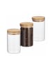 relaxdays 3x Vorratsdosen in Natur - 800 ml