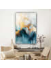 MuchoWow Leinwand bilder Abstrakte Kunst gold blau (BxH)