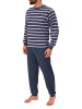 NORMANN Frottee Pyjama Schlafanzug lang Bündchen - 43995 in blau