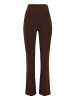 Les Lunes Lange Bootcut-Hose BELLE Warm Flared Leggings Thermo in Dark Coffee