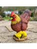 relaxdays Gartenfigur "Glucke" in Braun/ Gelb - (B)22 x (H)24 x (T)9 cm