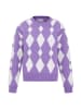 FENIA Damen Sweater in LILA WEISS