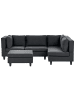 Beliani 5-tlg 4-Sitzer Sofa UNSTAD in Schwarz/Schwarz