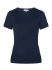 More & More schmales Basic-Stretch-Rippshirt in classic blue