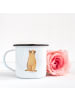 Mr. & Mrs. Panda XL Emaille Tasse Erdmännchen ohne Spruch in Weiß