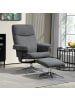 HOMCOM Relaxsessel mit Hocker in Dunkelgrau 85L x 78B x 106H cm