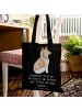 Mr. & Mrs. Panda Schultertasche Langhaar Collie Treue mit Spruch in Schwarz