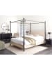 Beliani Himmelbett DANNEMOIS in Beige/Schwarz - (W) 170 x (H) 180 x (L) 211 cm