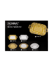 Almina 2er-Set Serviertabletts aus hochwertigem 18/10 Edelstahl in Gold(Motiv11)