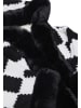 fraully Damen Poncho in Schwarz Wollweiss