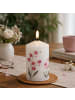 MARELIDA LED Kerze mit Orchideen Motiv Echtwachskerze 7x14,5cm weiß