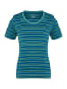 elkline Streifen T-Shirt Anna in blue coral - trekking green