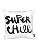 Juniqe Kissen "Super Chill" in Schwarz & Weiß