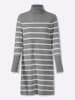 Heine Strickkleid in grau-ecru-gestreift