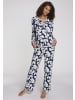 LASCANA Pyjama in blau-gemustert