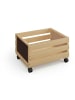 relaxdays Schallplatten-Kiste in Natur - (B)43 x (H)27 x (T)34 cm