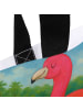 Mr. & Mrs. Panda Shopper Flamingo Yoga Design mit Spruch in Weiß