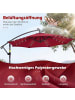 COSTWAY Sonnenschirm mit Ständer & LED-Leuchten 300 cm in Rot