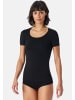 Schiesser Unterhemd / Shirt Kurzarm Personal Fit in Schwarz