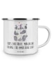 Mr. & Mrs. Panda Camping Emaille Tasse Braut Liebe mit Spruch in Weiß