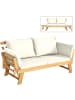 COSTWAY Gartenbank Schlafsofa in Beige