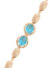 faina Women Crystal-Studded Bracelet in Rose Gold Turquoise