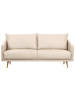 Beliani 3-Sitzer Sofa MAURA in Beige/Gold - (W) 185 x (H) 83 x (L) 78 cm