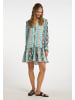 IZIA Damen Kleid Mit Reptilprint in Blau Mehrfarbig
