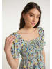 myMo Damen Sommerkleid in Hellblau Mehrfarbig