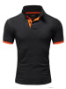 behype Poloshirt ADRIEL in Schwarz-Orange