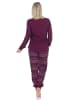 NORMANN Langarm Schlafanzug Pyjama Bündchen Ethnolook - 87075 in beere