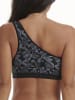 adidas Bustier Asymetric Bralette in black floral