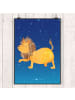 Mr. & Mrs. Panda Poster Sternzeichen Löwe ohne Spruch in Sternenhimmel Blau