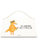 Mr. & Mrs. Panda Türschild Fuchs Blumen mit Spruch in Weiß