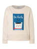 More & More softes Sweatshirt "Cat-Print" in powder creme