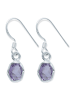 mantraroma 925er Silber - Ohrringe (L) 7 x (B) 27 mm mit Amethyst facettiert