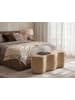 Beliani Bettbank LITTLETON in Beige/Schwarz - (W) 86 x (H) 38 x (L) 30 cm